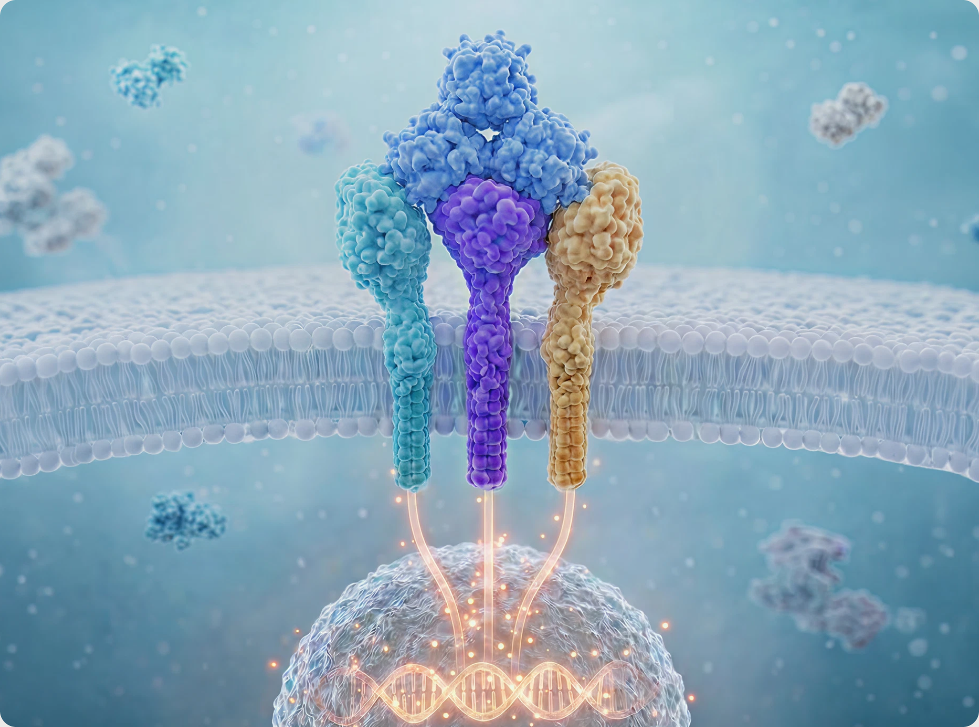 면역 수용체와 결합하는 Cytokine 유사 펩타이드 3D 구조